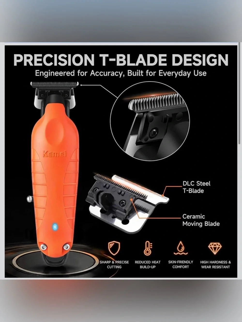 Hair Trimmer for Men,7000RPM Professional Clipper,Orange